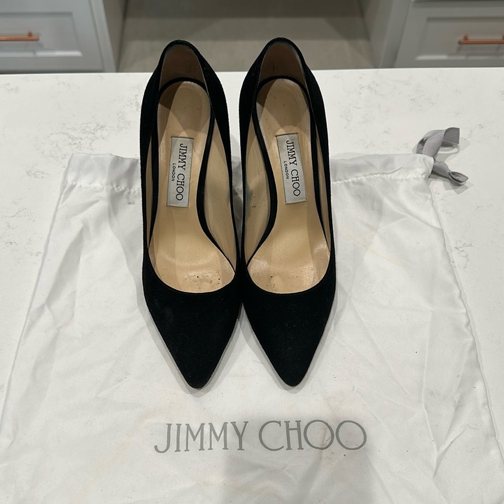 Jimmy Choo Romy 100 Black Suede - comes with duster bag